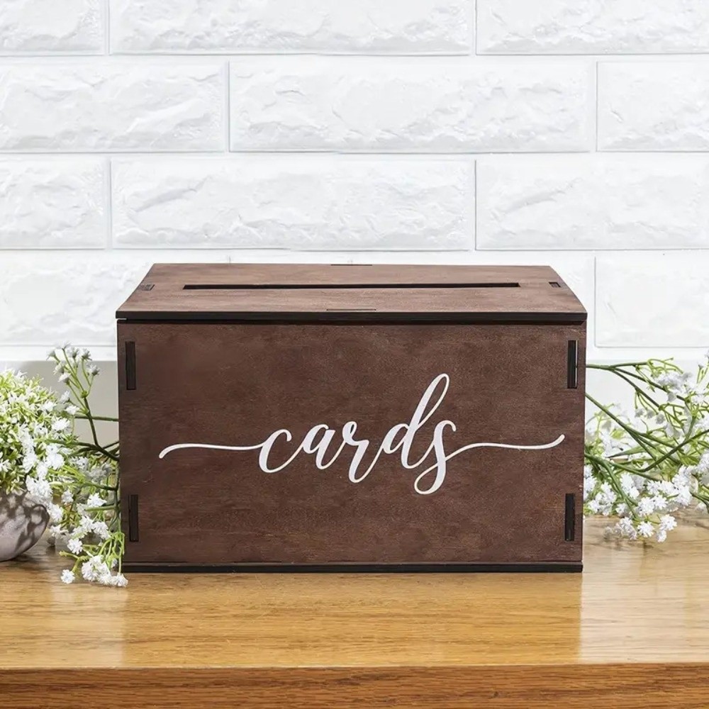 Wedding Card Box - Kotak Kartu Pernikahan Kayu Baru Dekoratif