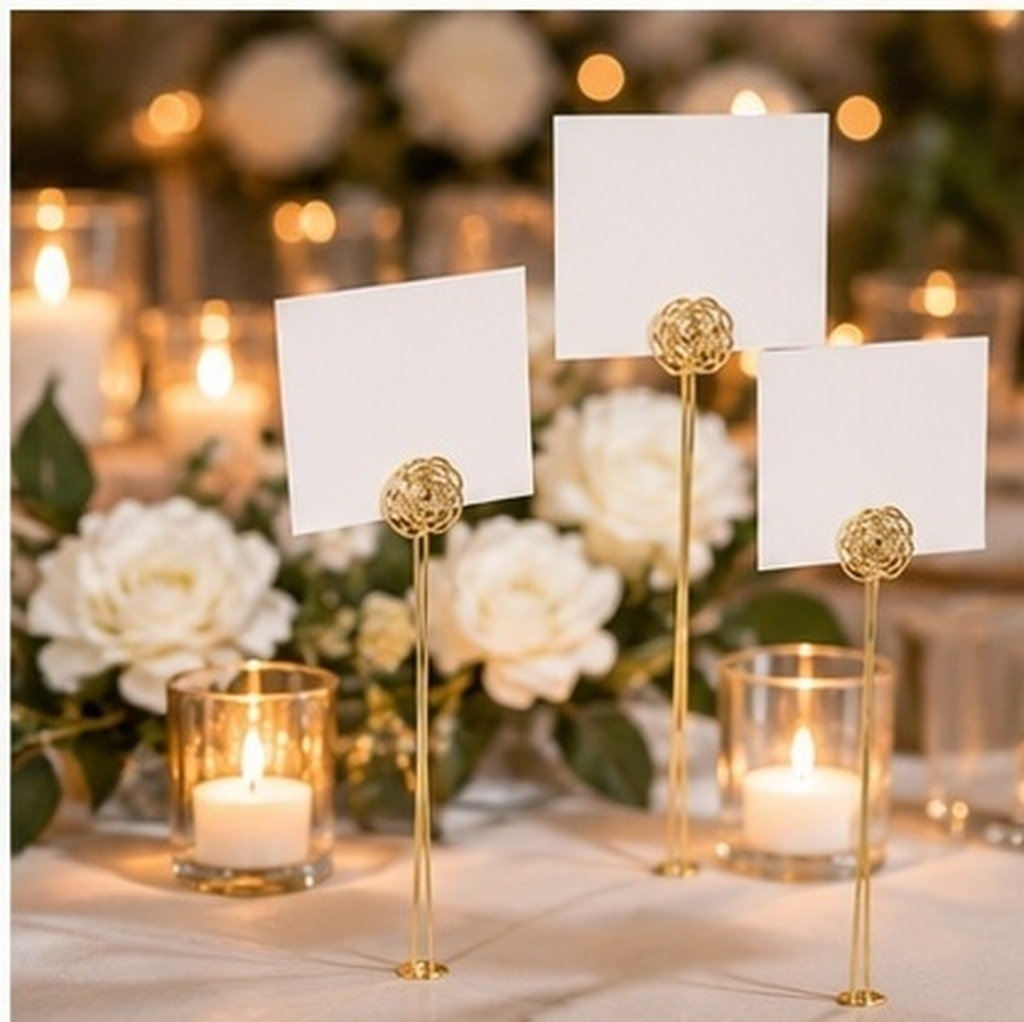 Table Number Gold - 30 buah Penyangga Kartu dengan Desain