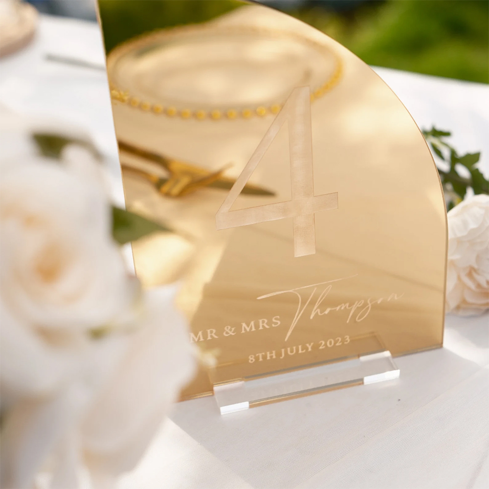 Papan Menu Koktail Akrilik Cer - Table Number Gold ulasan dan harga