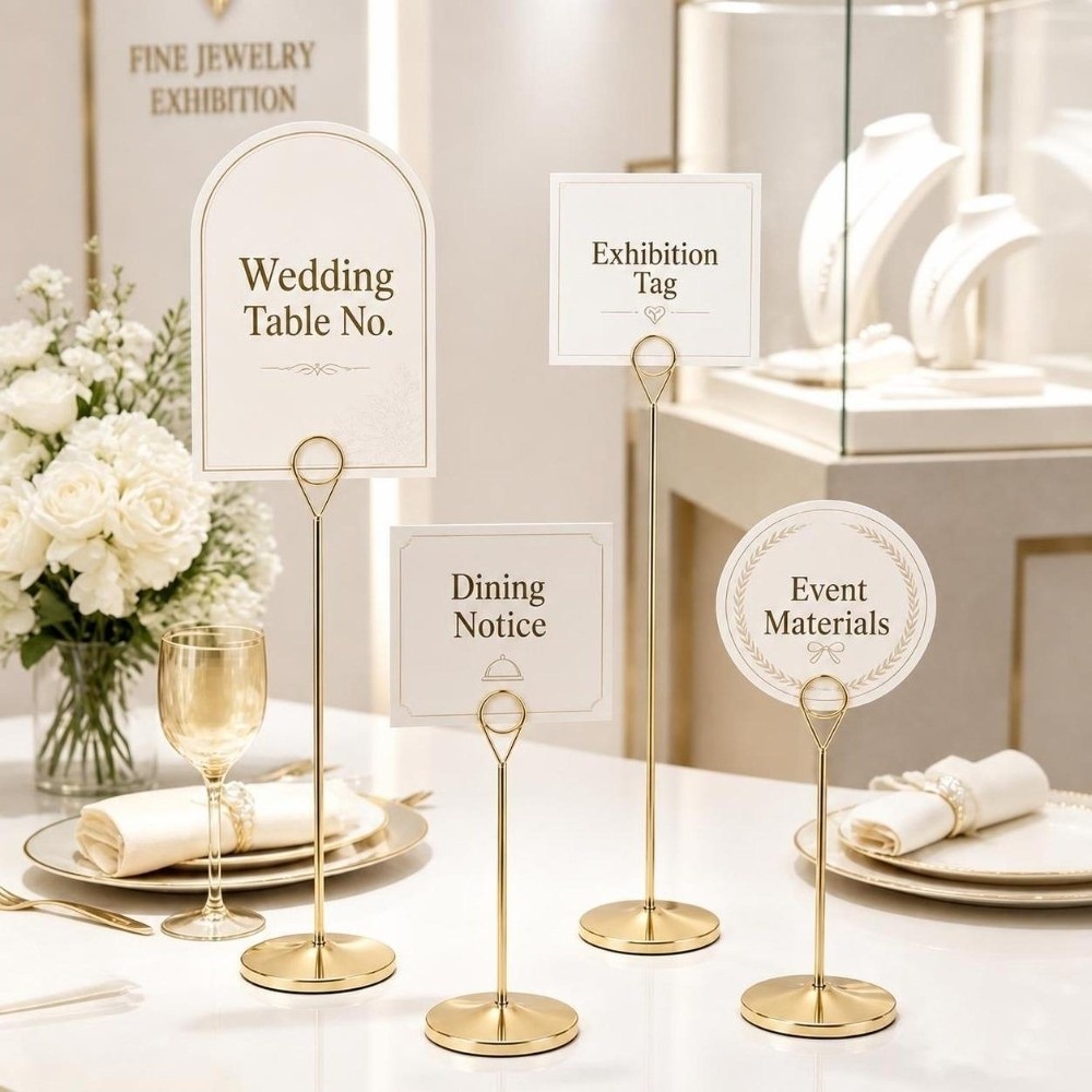 Penyangga Nomor Meja Logam Por - Table Number Gold ulasan dan harga